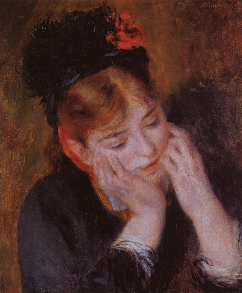 Reflection (1877) - Pierre-Auguste Renoir Tablo