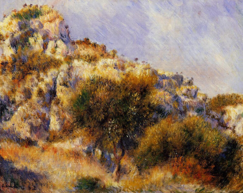 Rocks at l'Estaque (1882) - Pierre-Auguste Renoir Tablo