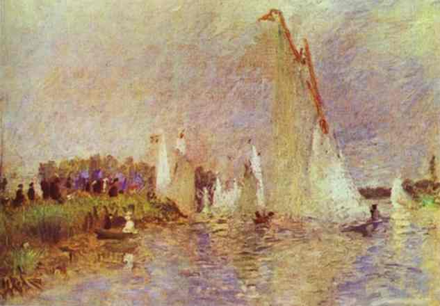 Sailboats at Argenteuil – Pierre-Auguste Renoir Tablo
