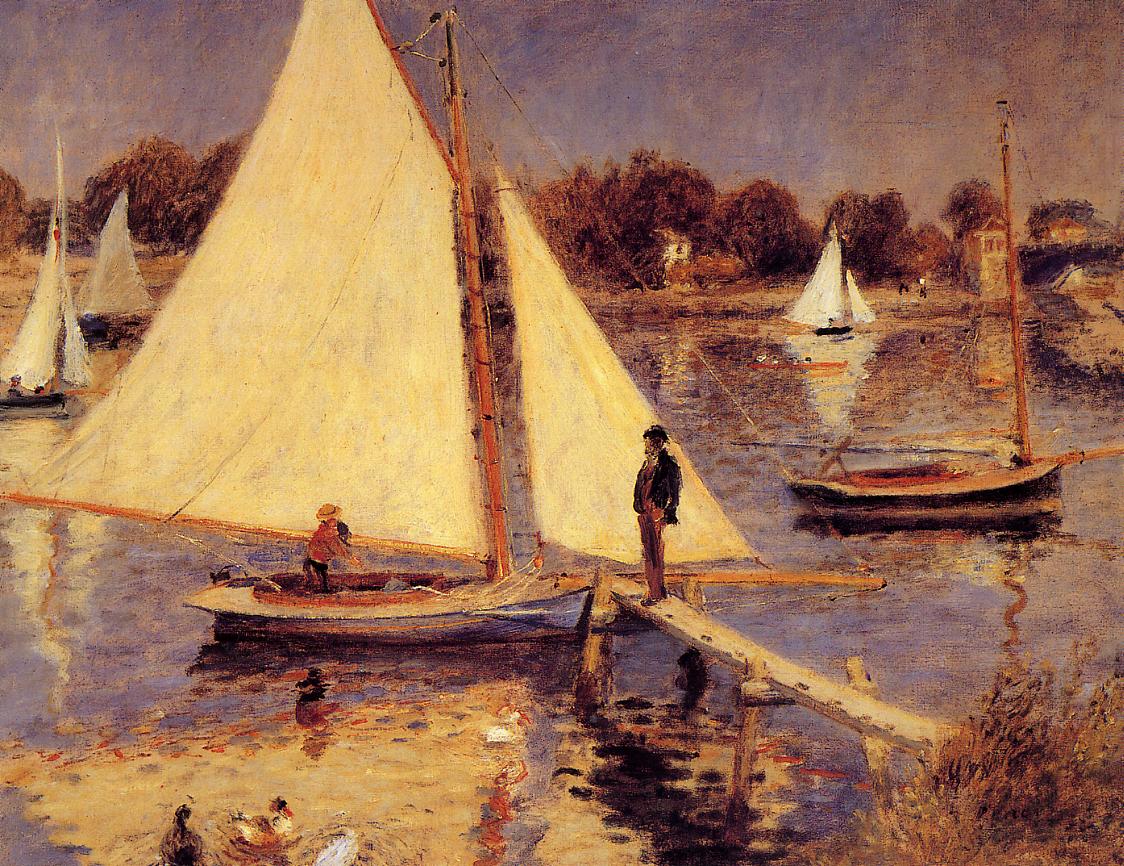 Sailboats at Argenteuil (1874) - Pierre-Auguste Renoir Tablo