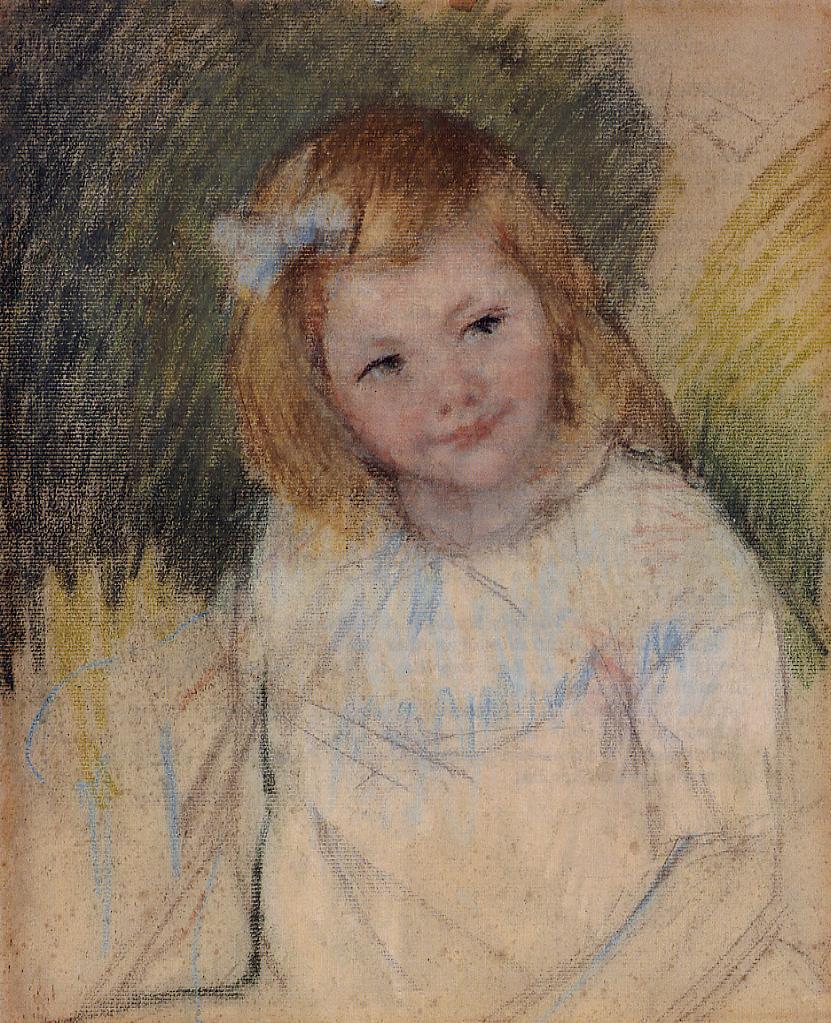 Sara Looking to the Right (1901) - Pierre-Auguste Renoir Tablo