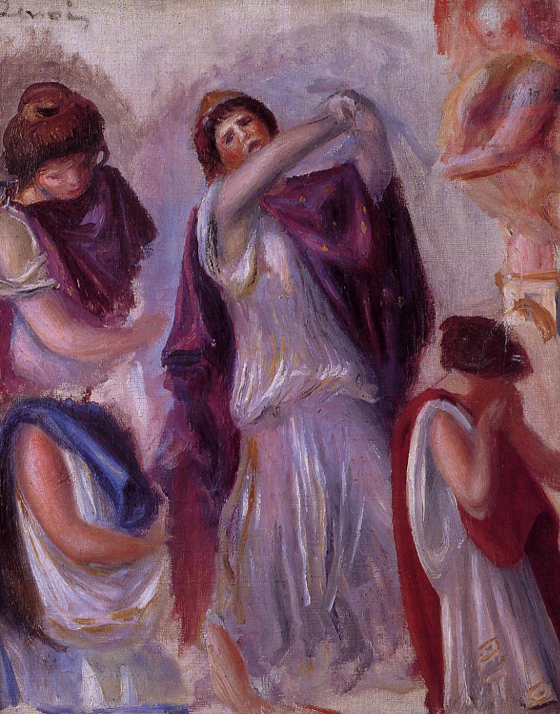 Scene Antique Femmes aux Peplums (1895) – Pierre-Auguste Renoir Tablo
