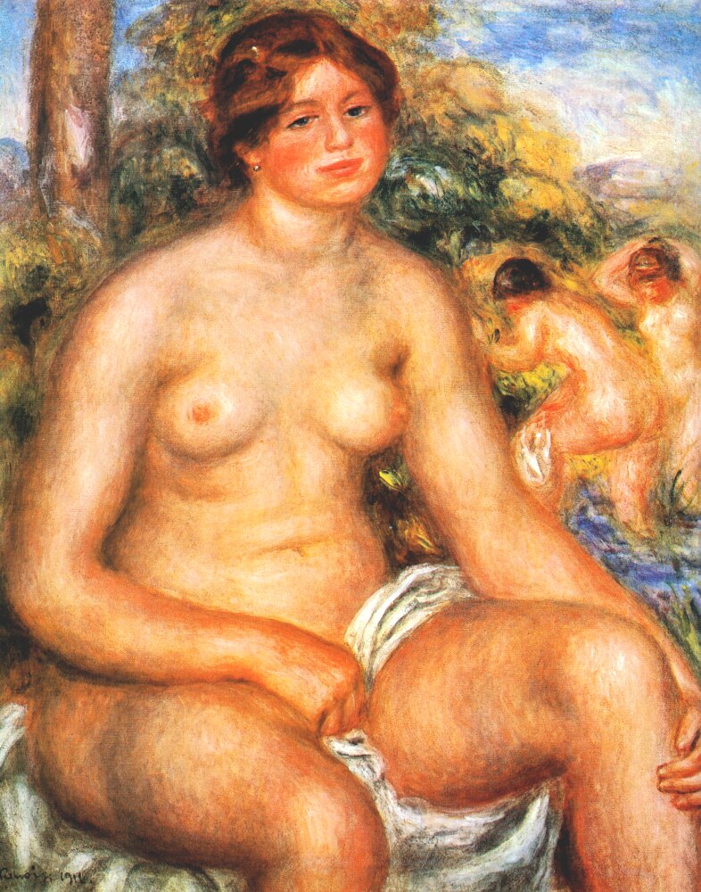 Seated Bather (1914) – Pierre-Auguste Renoir Tablo