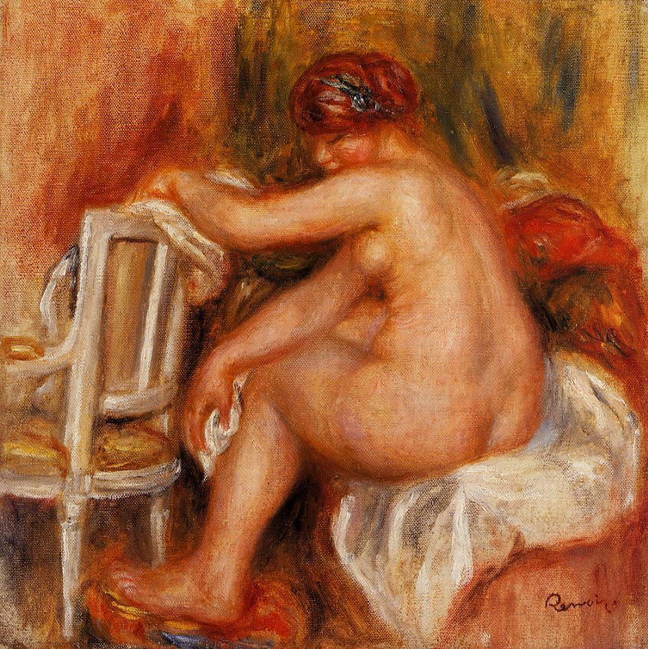 Seated Nude (1913) - Pierre-Auguste Renoir Tablo
