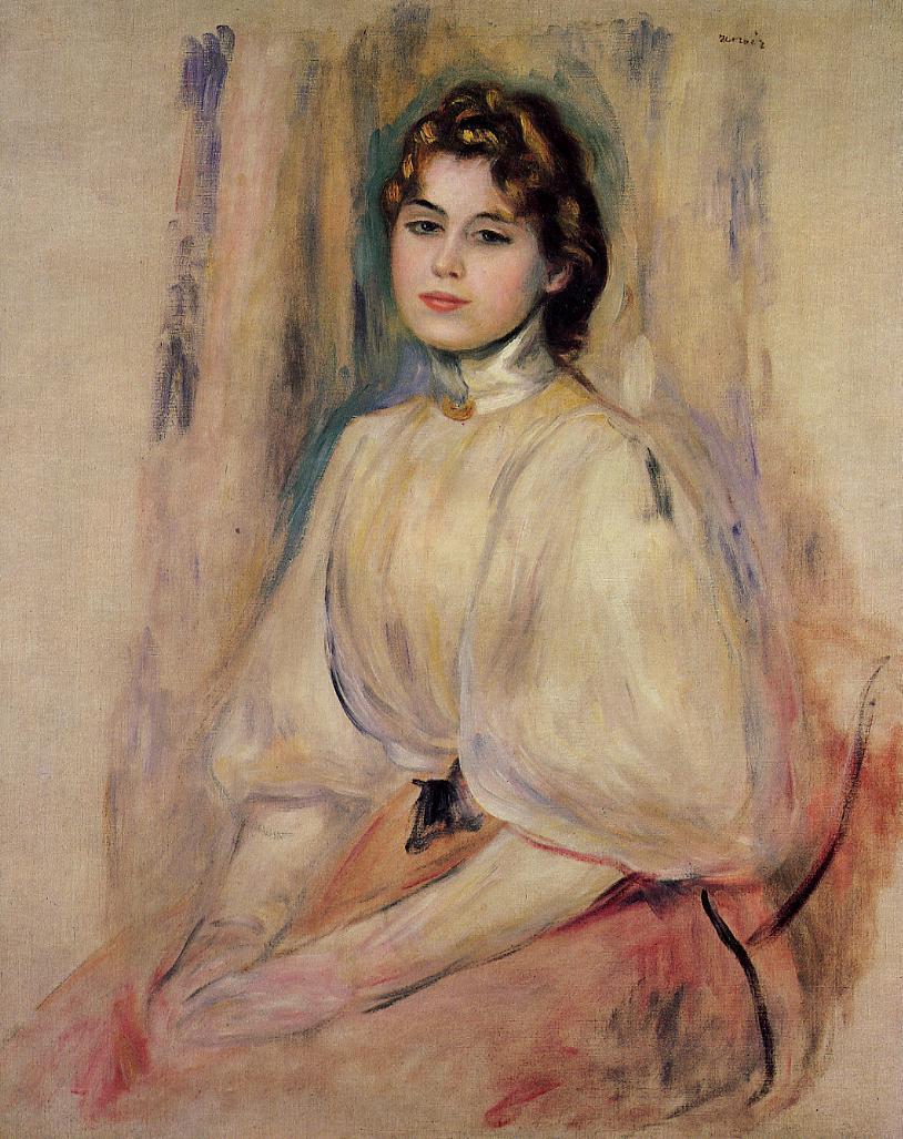 Seated Young Woman (1890) - Pierre-Auguste Renoir Tablo