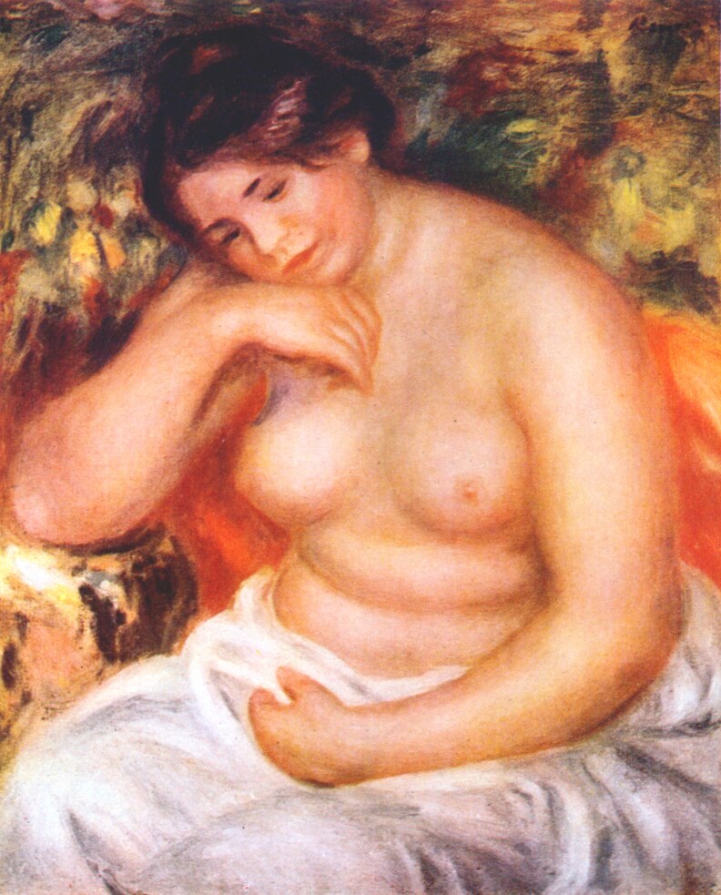 Seated bather (1912) - Pierre-Auguste Renoir Tablo
