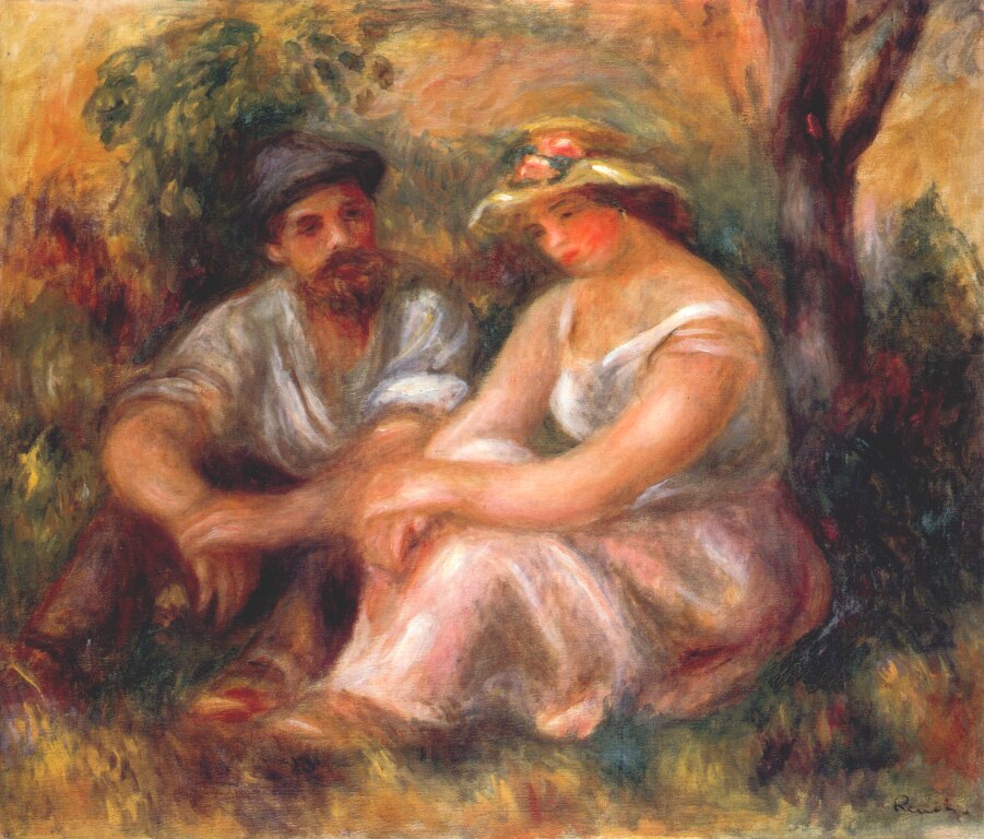 Seated couple (1912) - Pierre-Auguste Renoir Tablo
