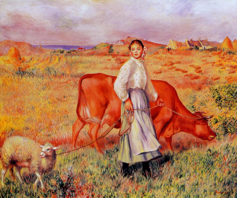 Shepherdess (1886) - Pierre-Auguste Renoir Tablo