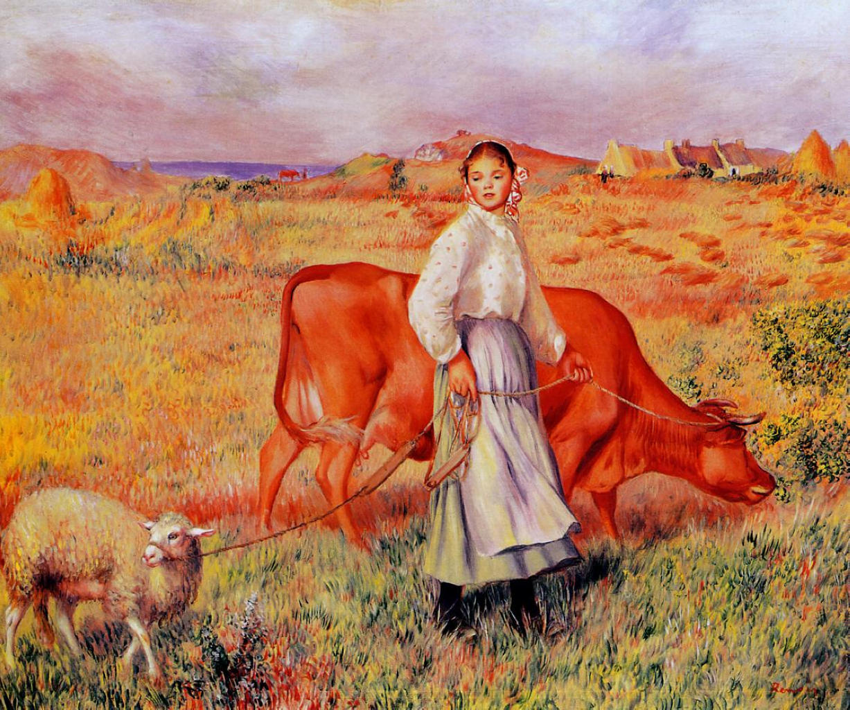 Shepherdess (1886) - Pierre-Auguste Renoir Tablo