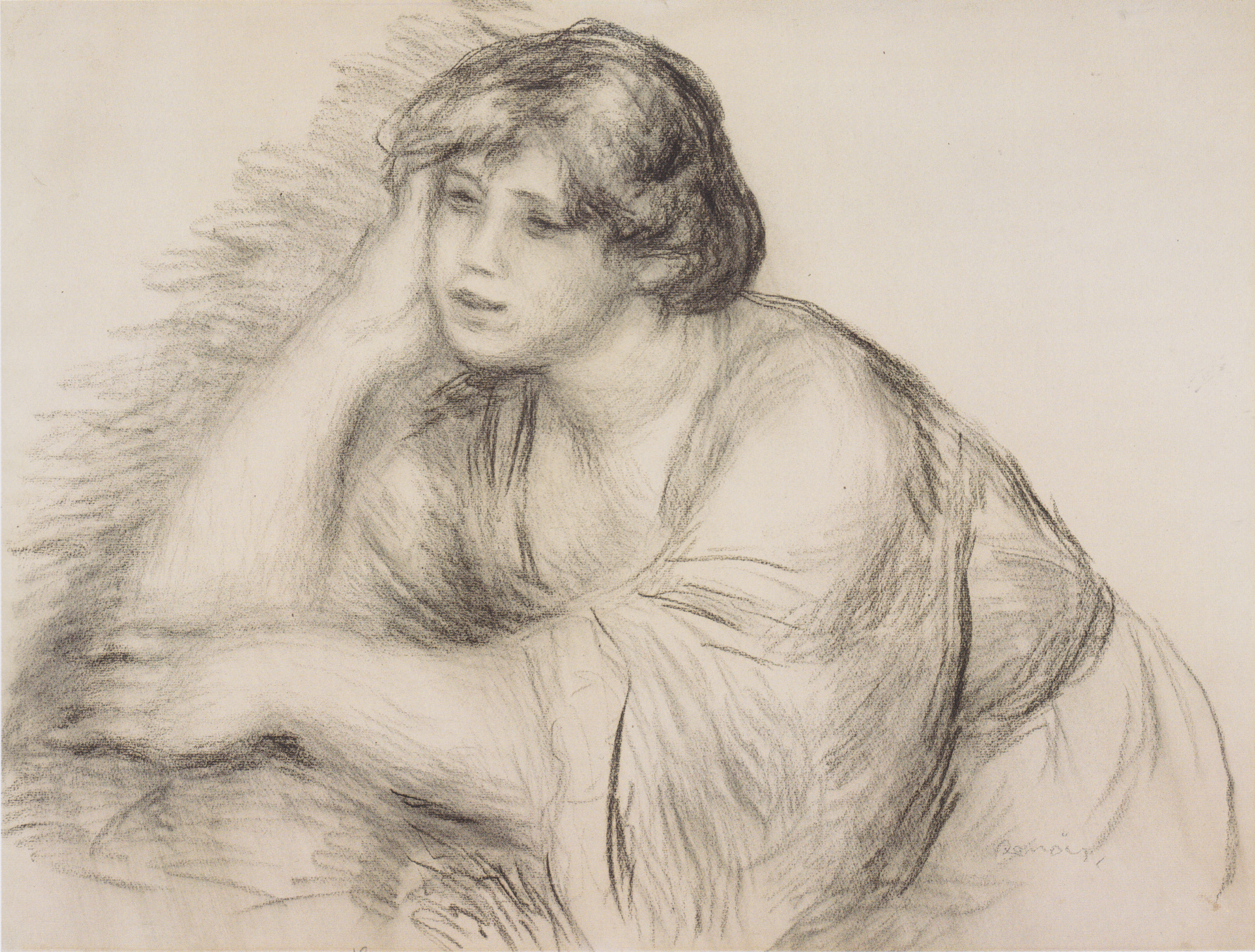 Sitting Girl (1910) - Pierre-Auguste Renoir Tablo