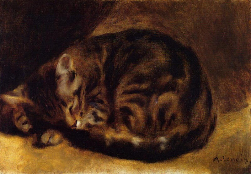 Sleeping Cat (1862) – Pierre-Auguste Renoir Tablo