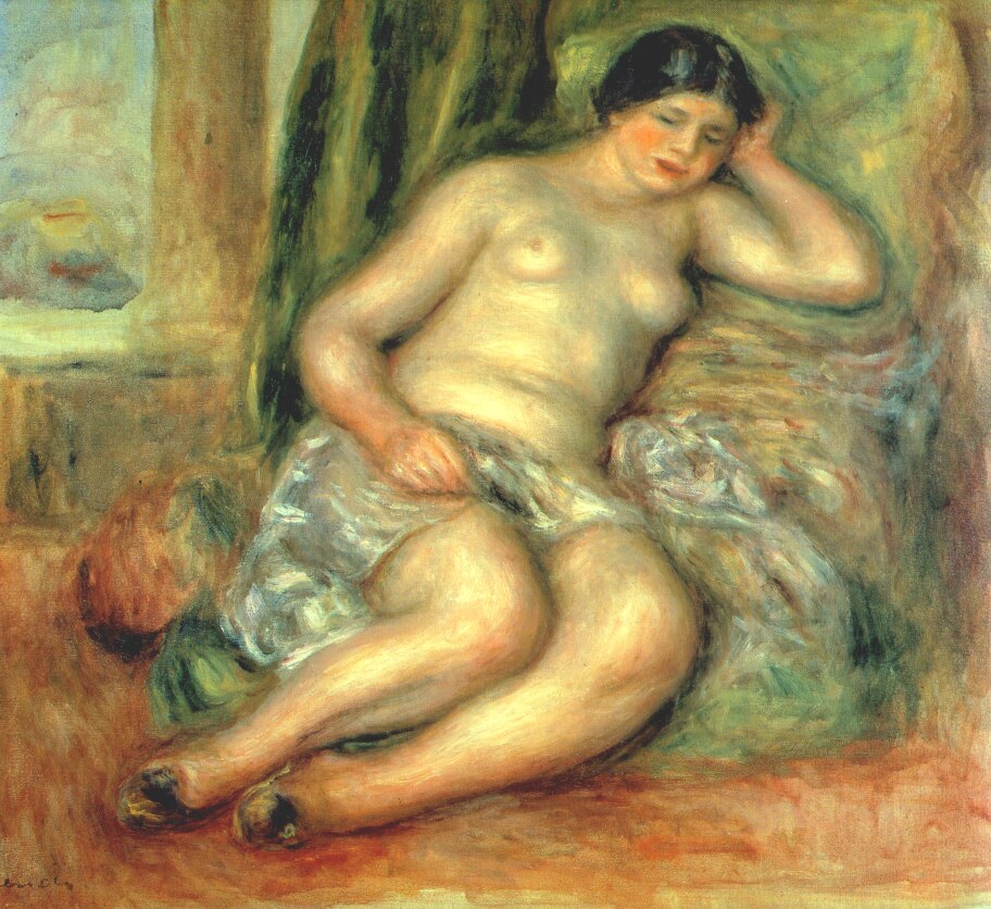 Sleeping Odalisque (Odalisque with Babouches) (1915) – Pierre-Auguste Renoir Tablo
