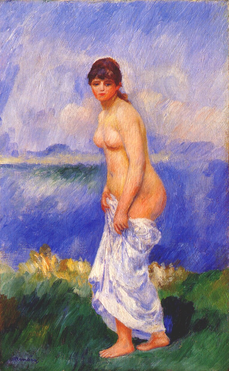 Standing bather (1887) - Pierre-Auguste Renoir Tablo