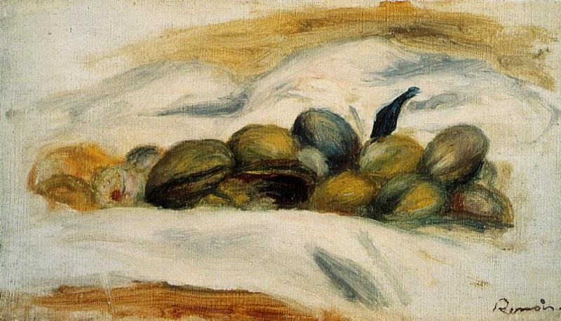 Still Life Almonds and Walnuts (1905) - Pierre-Auguste Renoir Tablo