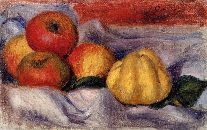 Still Life with Apples - Pierre-Auguste Renoir Tablo