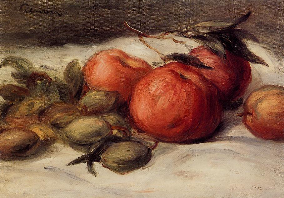 Still Life with Apples and Almonds – Pierre-Auguste Renoir Tablo