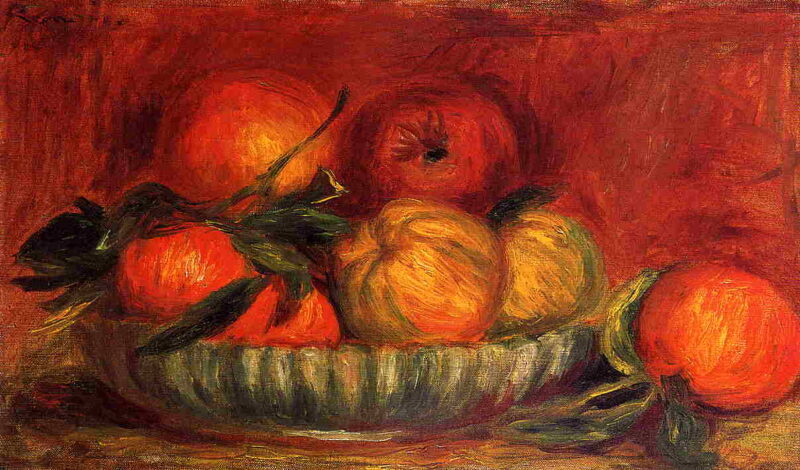 Still Life with Apples and Oranges (1897) - Pierre-Auguste Renoir Tablo