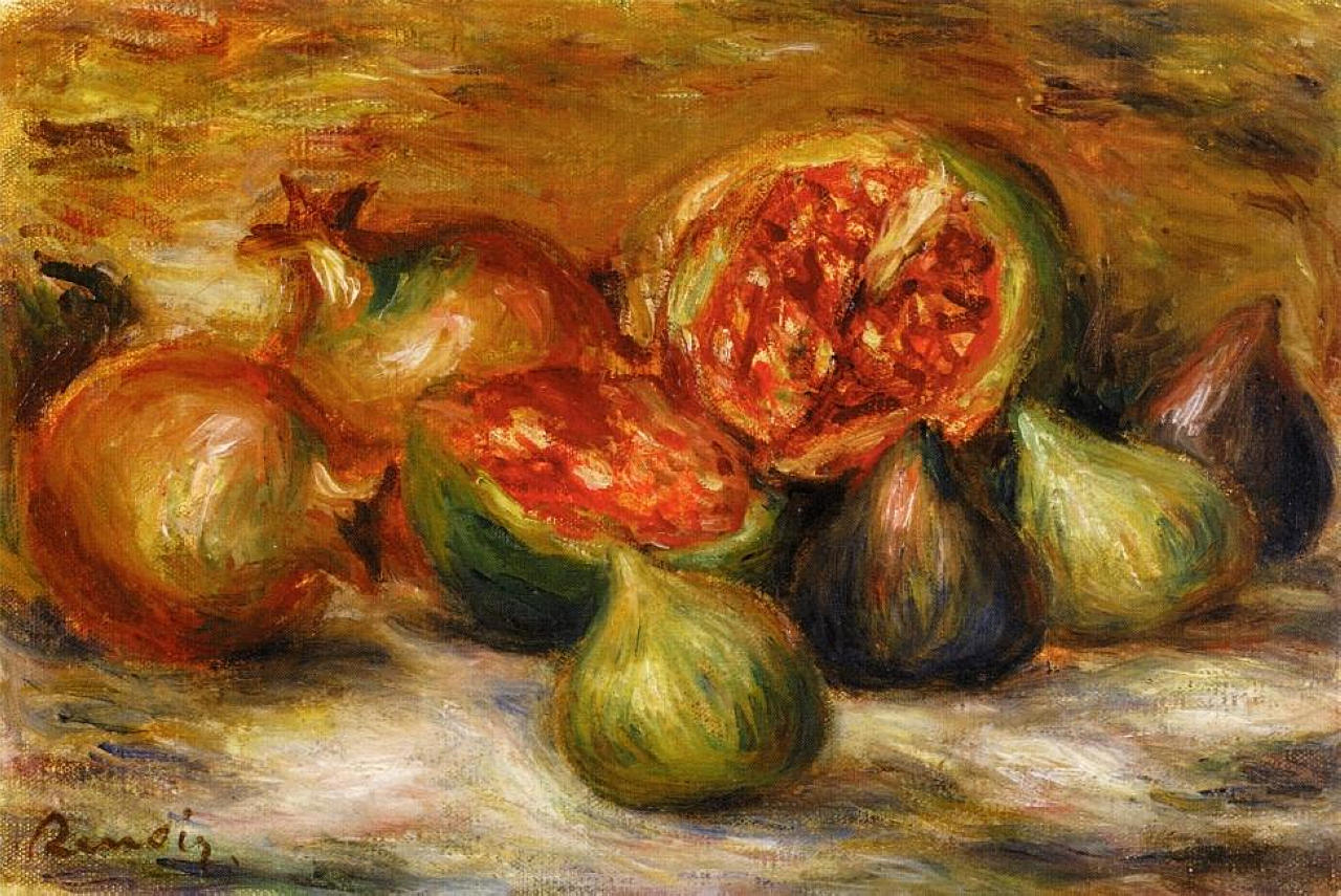 Still Life with Figs - Pierre-Auguste Renoir Tablo