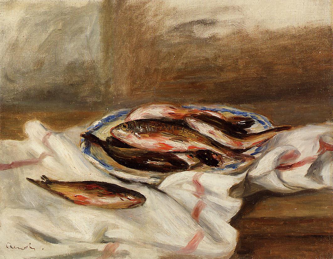 Still Life with Fish (1890) - Pierre-Auguste Renoir Tablo