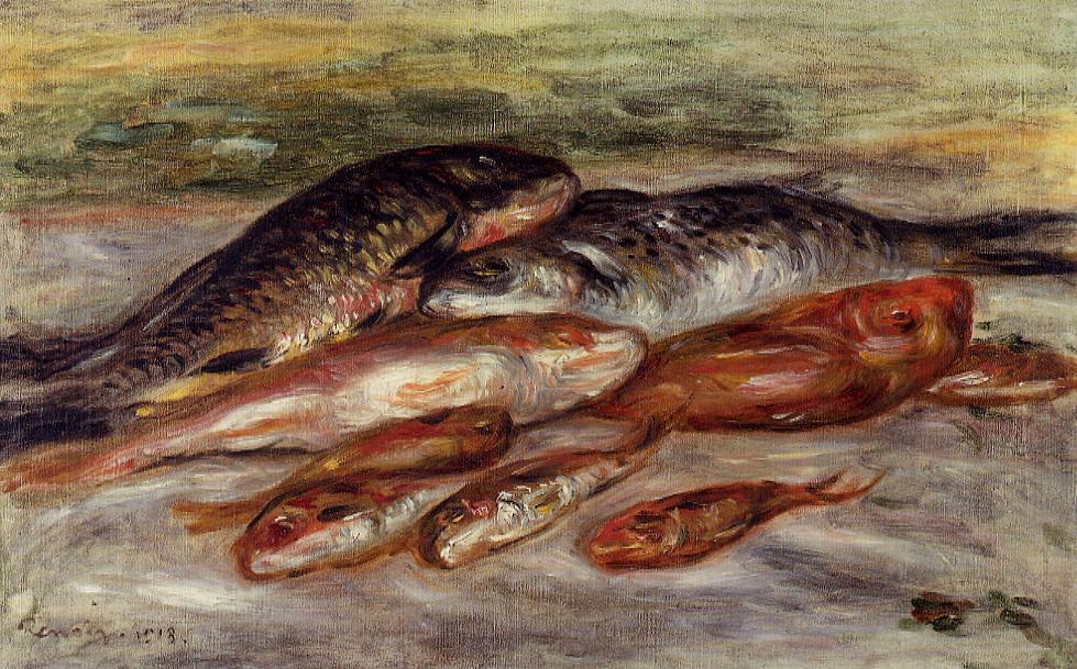 Still Life with Fish (1913) - Pierre-Auguste Renoir Tablo