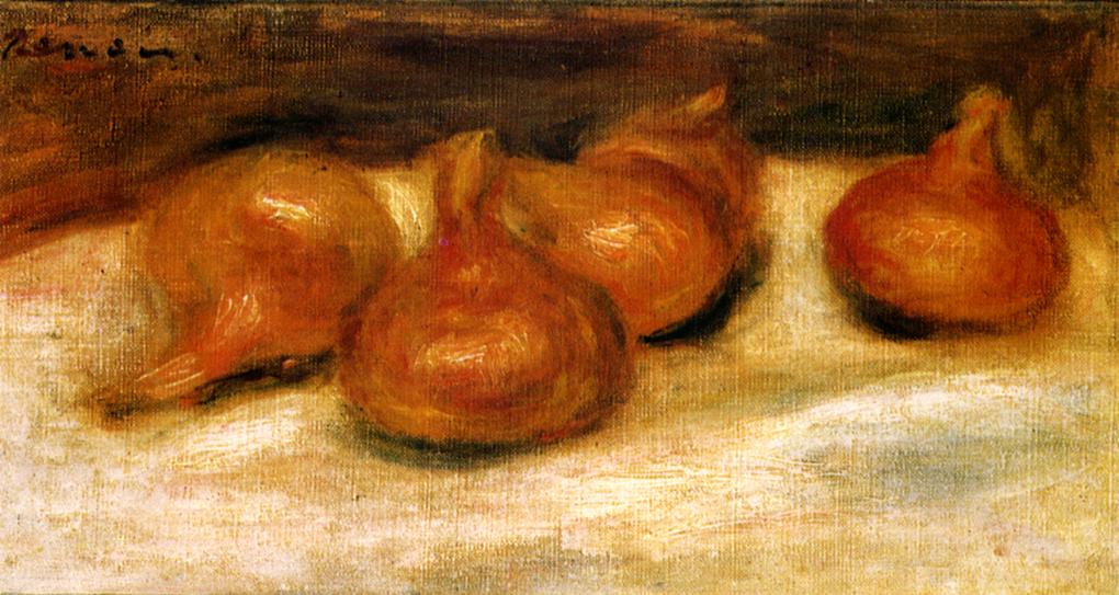 Still Life with Onions (1917) - Pierre-Auguste Renoir Tablo