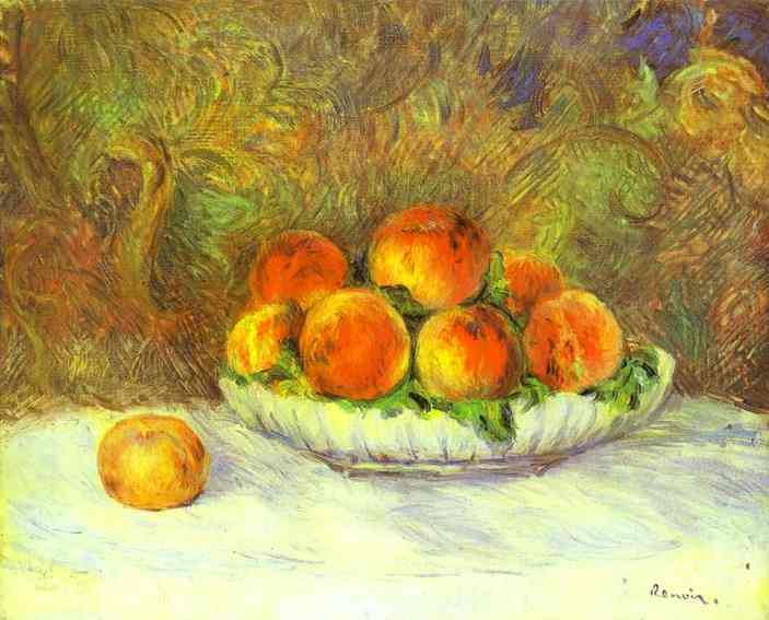 Still Life with Peaches – Pierre-Auguste Renoir Tablo
