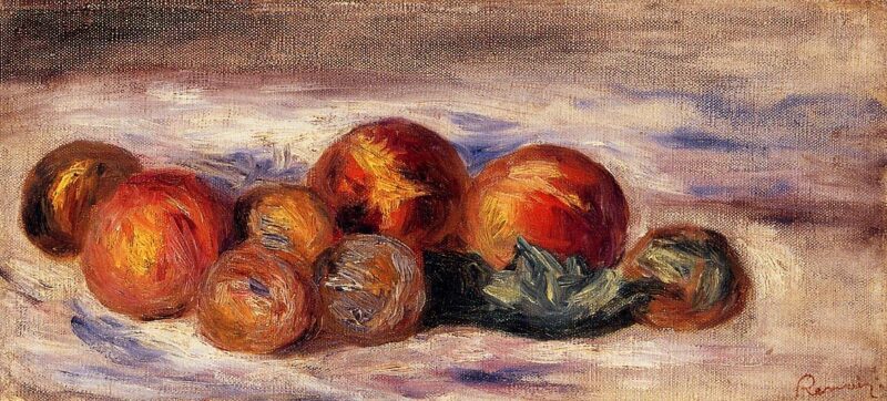 Still Life with Peaches (1916) - Pierre-Auguste Renoir Tablo