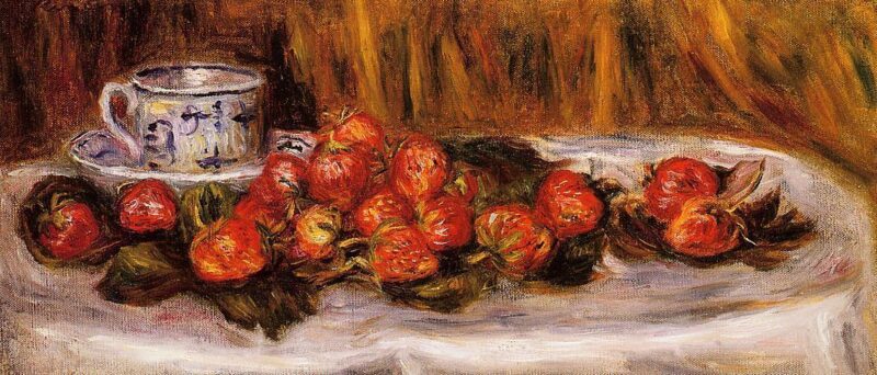 Still Life with Strawberries (1905) - Pierre-Auguste Renoir Tablo