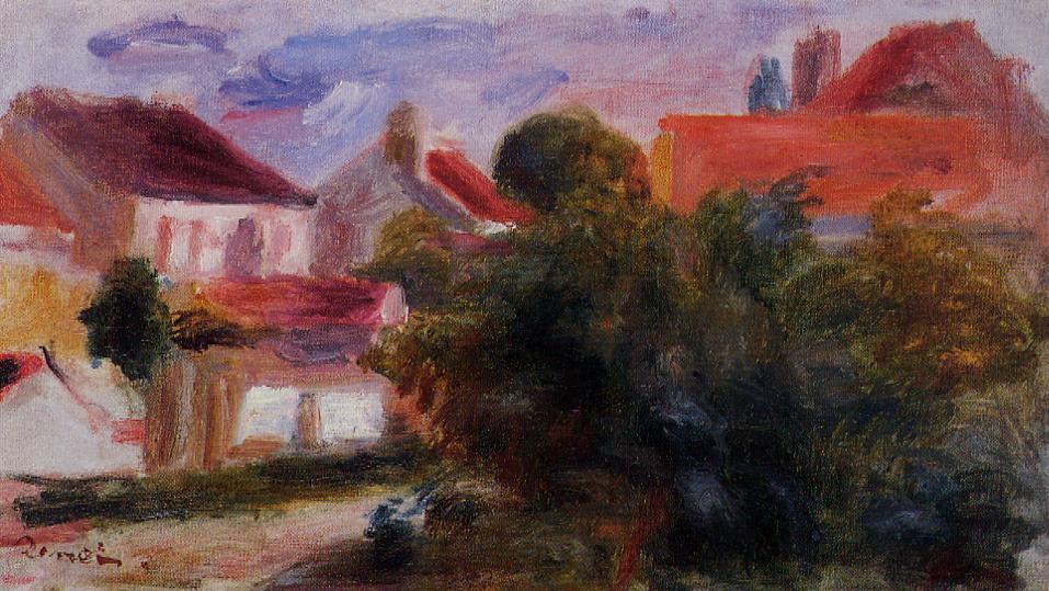 Street in Essoyes - Pierre-Auguste Renoir Tablo