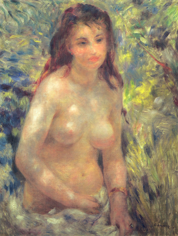 Study Torso Sunlight Effect (1876) - Pierre-Auguste Renoir Tablo
