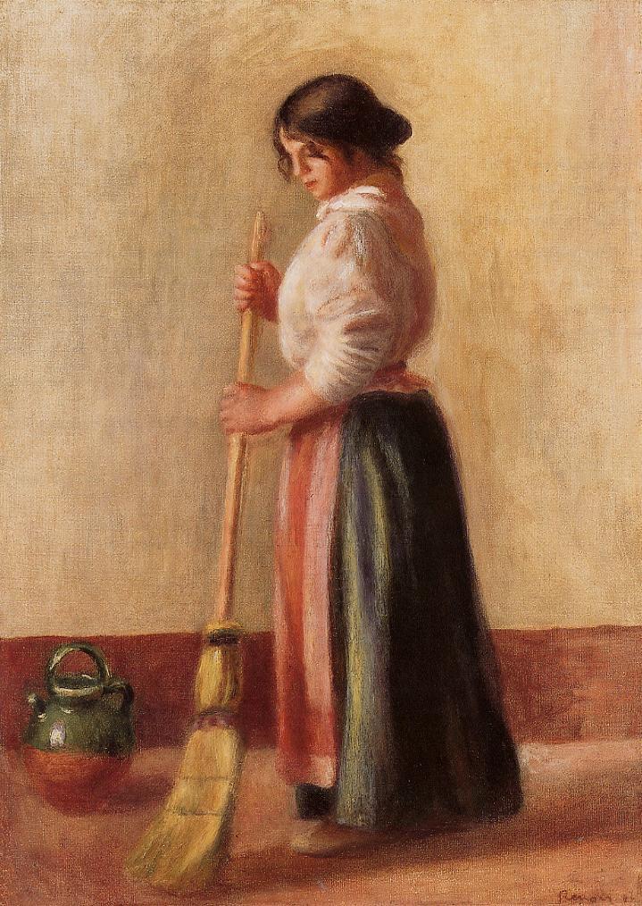 Sweeper (1889) - Pierre-Auguste Renoir Tablo