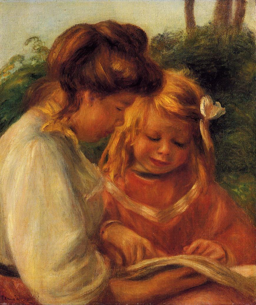 The Alphabet (Jean and Gabrielle) (1897) - Pierre-Auguste Renoir Tablo