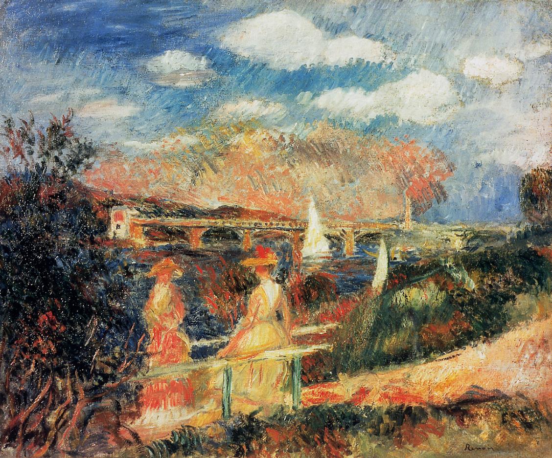 The Banks of the Seine at Argenteuil (1880) - Pierre-Auguste Renoir Tablo
