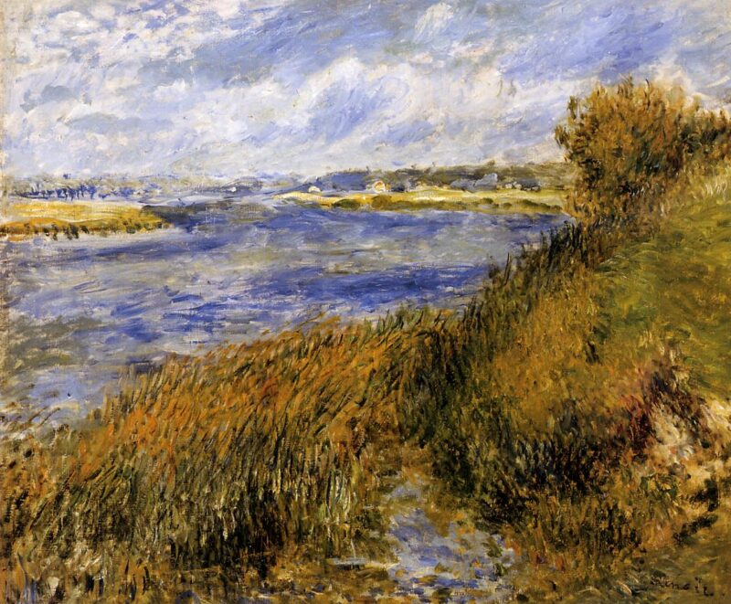 The Banks of the Seine at Champrosay (1876) – Pierre-Auguste Renoir Tablo