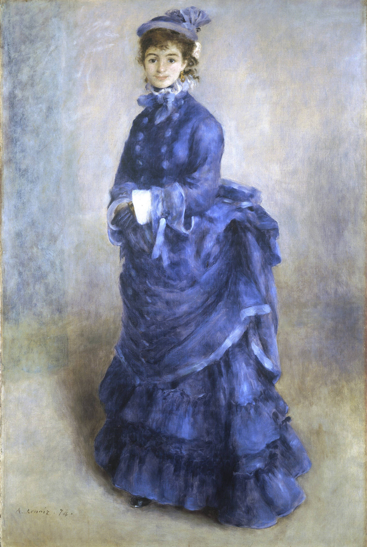 The Blue Lady (1874) - Pierre-Auguste Renoir Tablo