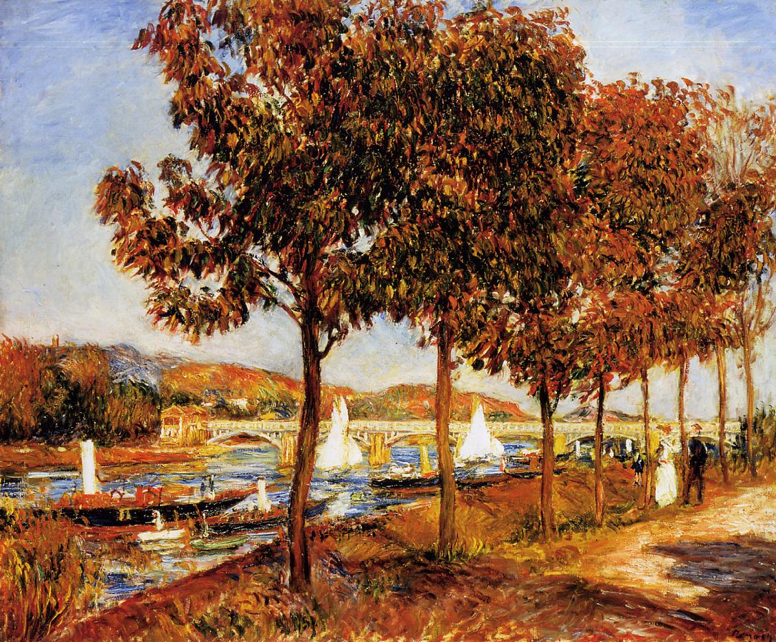 The Bridge at Argenteuil in Autumn (1882) - Pierre-Auguste Renoir Tablo
