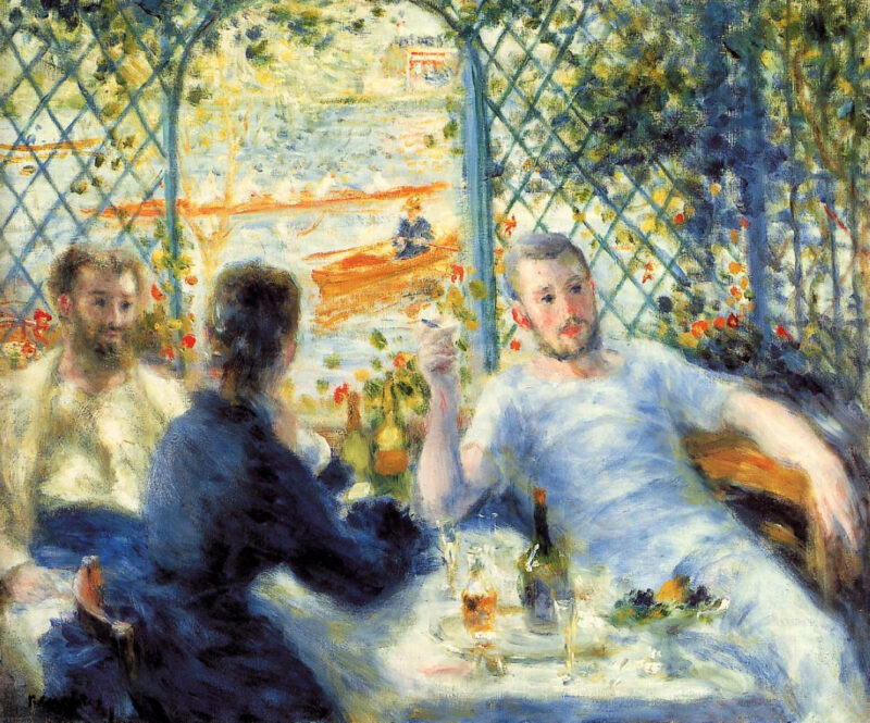 The Canoeist's Luncheon (1879) - Pierre-Auguste Renoir Tablo