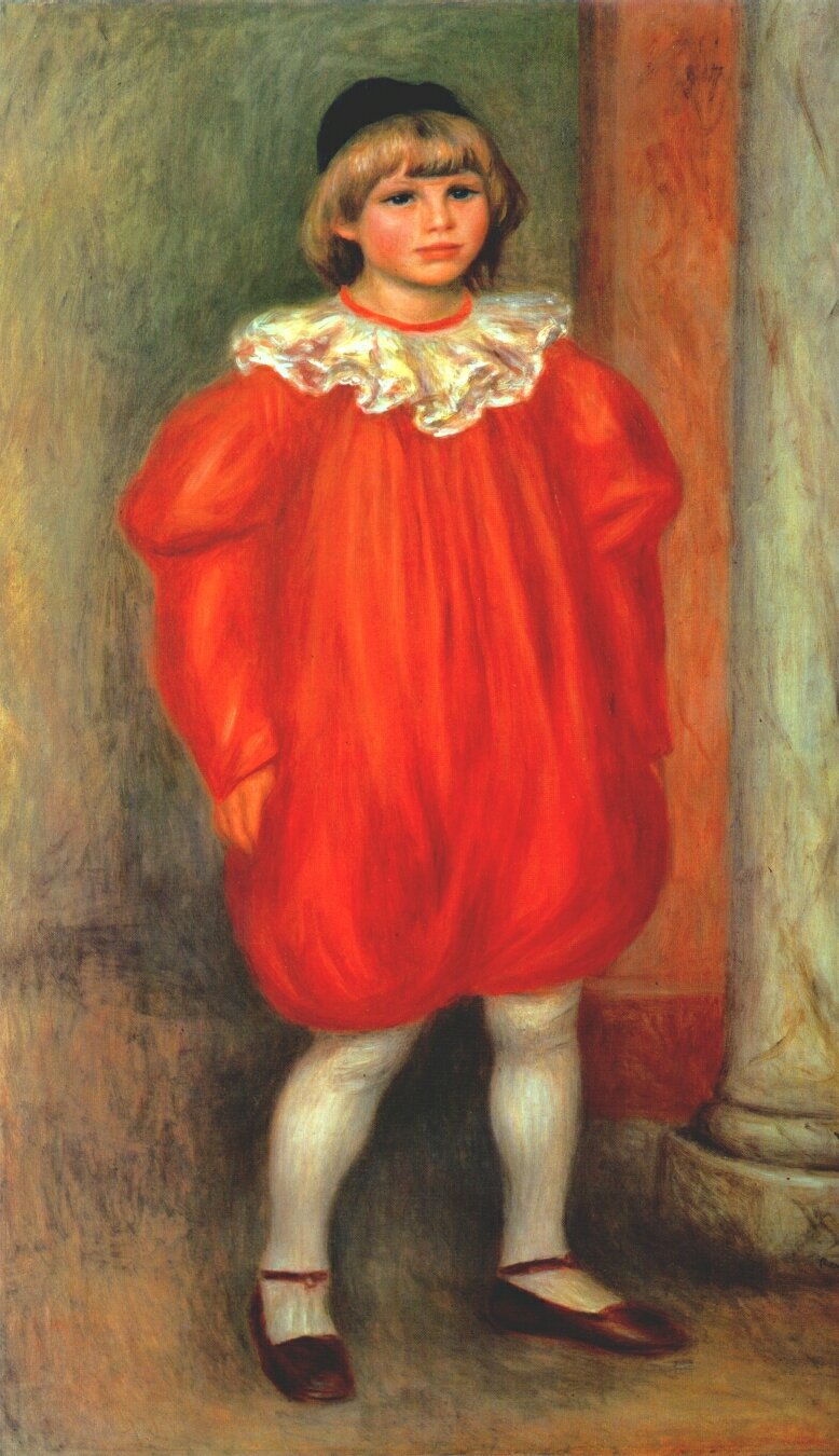 The Clown (Claude Ranoir in Clown Costume) (1909) - Pierre-Auguste Renoir Tablo