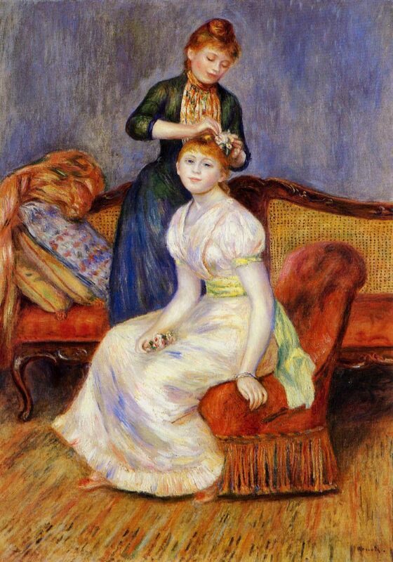 The Coiffure (1888) – Pierre-Auguste Renoir Tablo