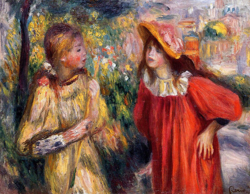 The Conversation (1895) – Pierre-Auguste Renoir Tablo