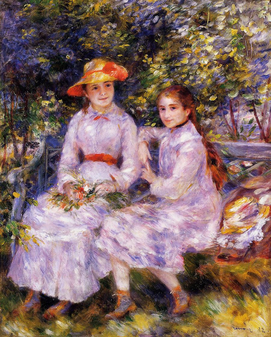 The Daughters of Paul Durand Ruel (Marie Theresa and Jeanne) (1882) - Pierre-Auguste Renoir Tablo