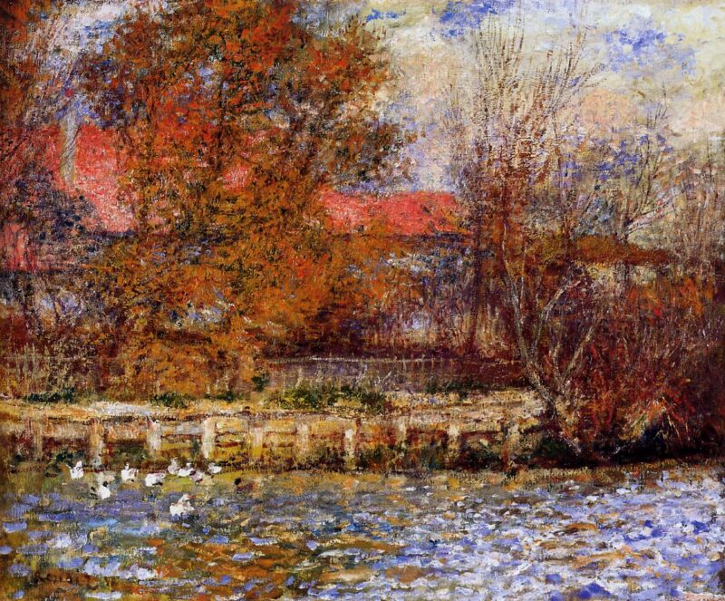 The Duck Pond (1873) - Pierre-Auguste Renoir Tablo
