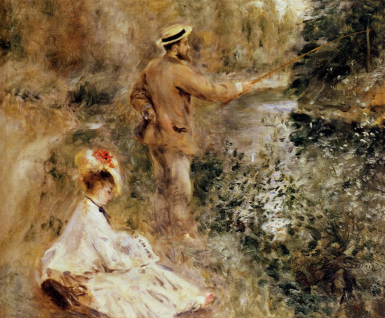 The Fisherman (1874) - Pierre-Auguste Renoir Tablo