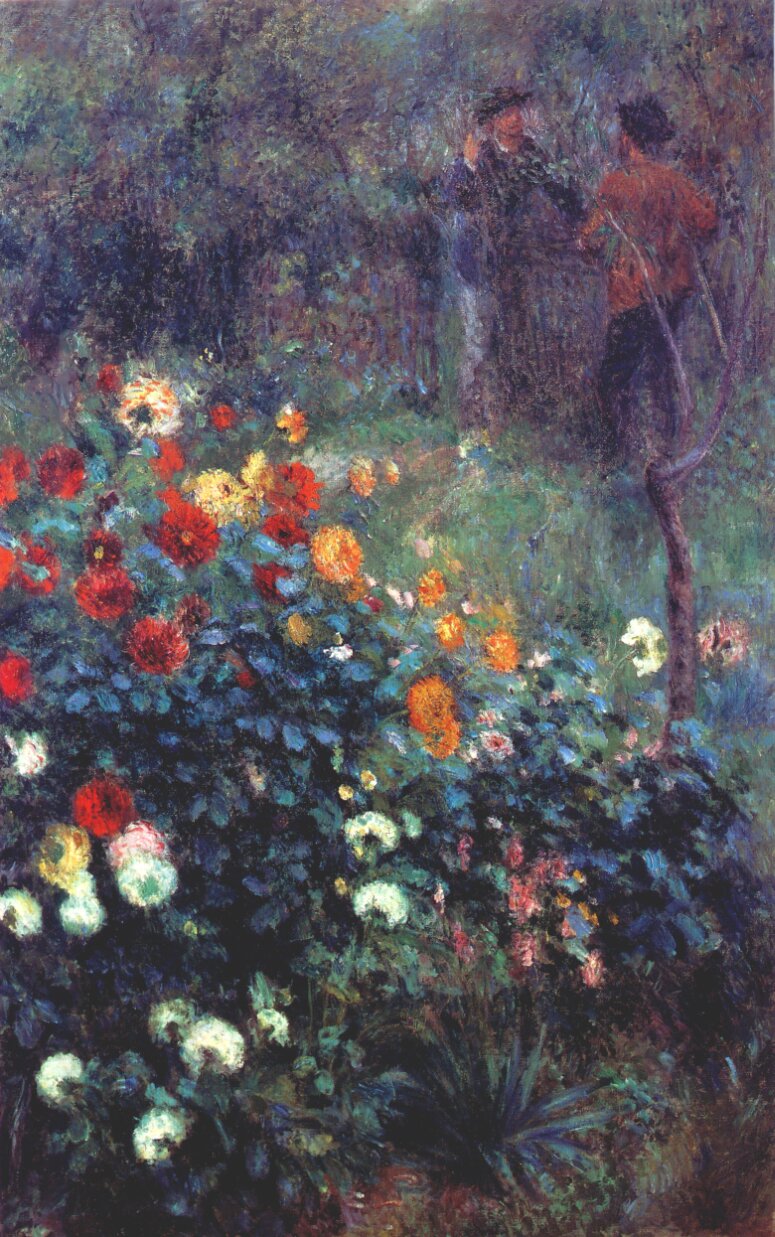 The Garden In The Rue Cortot At Montmartre (1876) - Pierre-Auguste Renoir Tablo