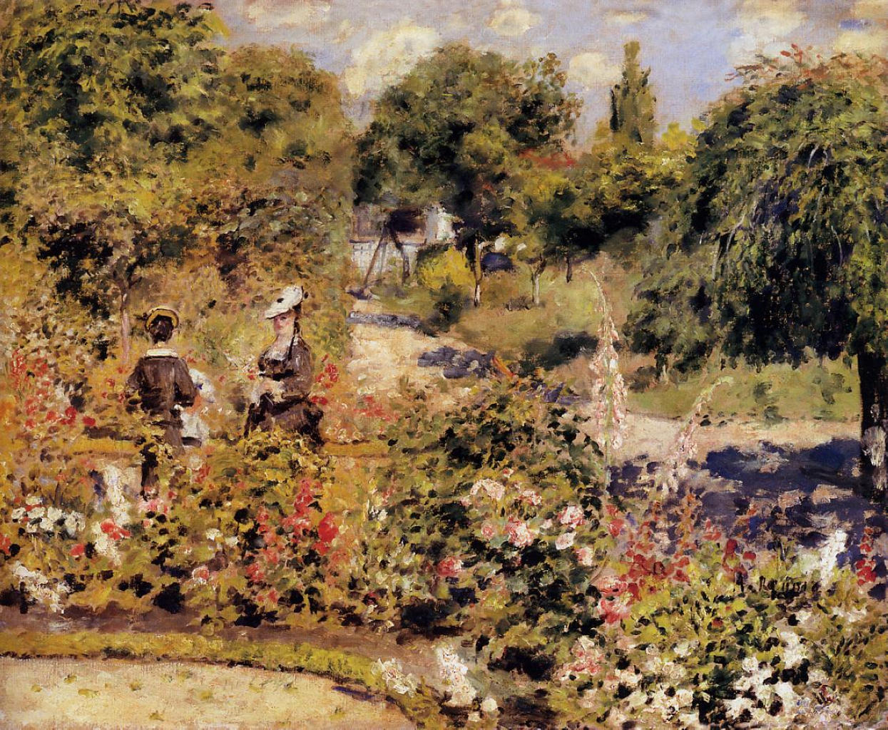 The Garden at Fontenay (1874) - Pierre-Auguste Renoir Tablo