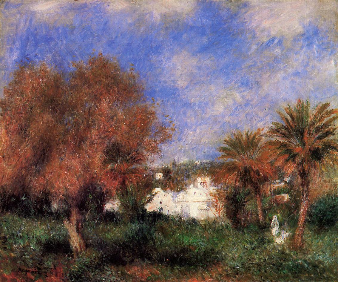 The Garden of Essai in Algiers (1881) - Pierre-Auguste Renoir Tablo