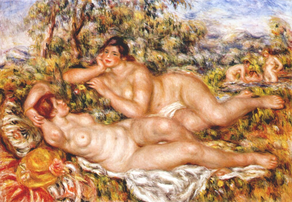 The Great Bathers (The Nymphs) (1918) - Pierre-Auguste Renoir Tablo