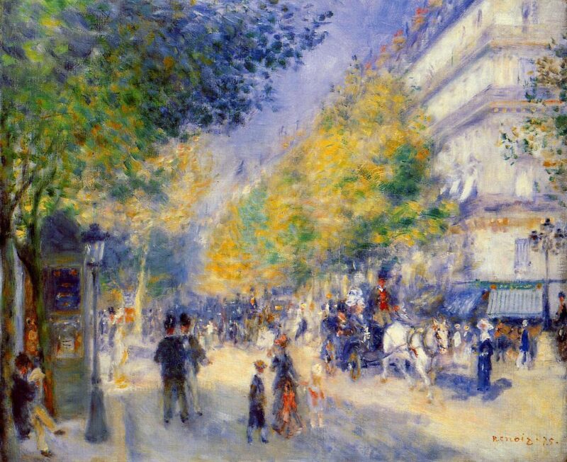 The Great Boulevards (1875) - Pierre-Auguste Renoir Tablo