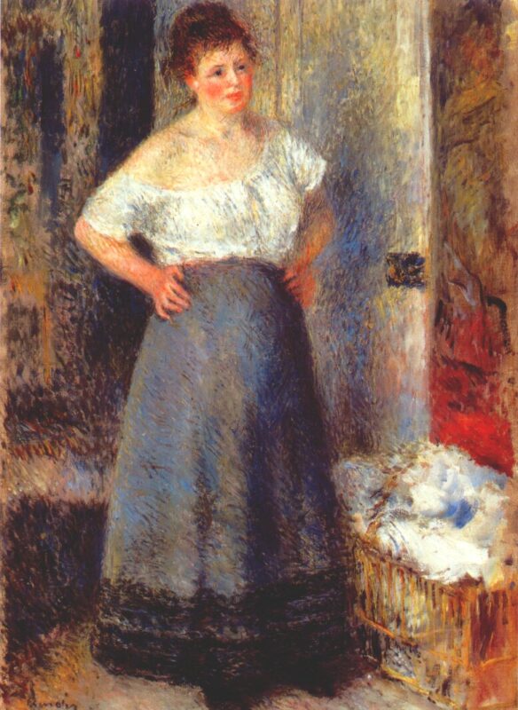The Laundress (1880) - Pierre-Auguste Renoir Tablo