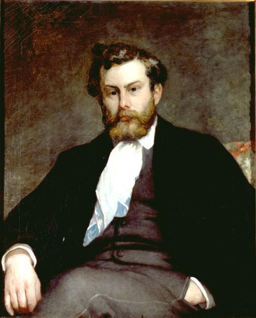 The Painter Alfred Sisley (1868) - Pierre-Auguste Renoir Tablo